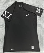 T-shirt de compression élite EYBL noir avec chiffre XI blanc