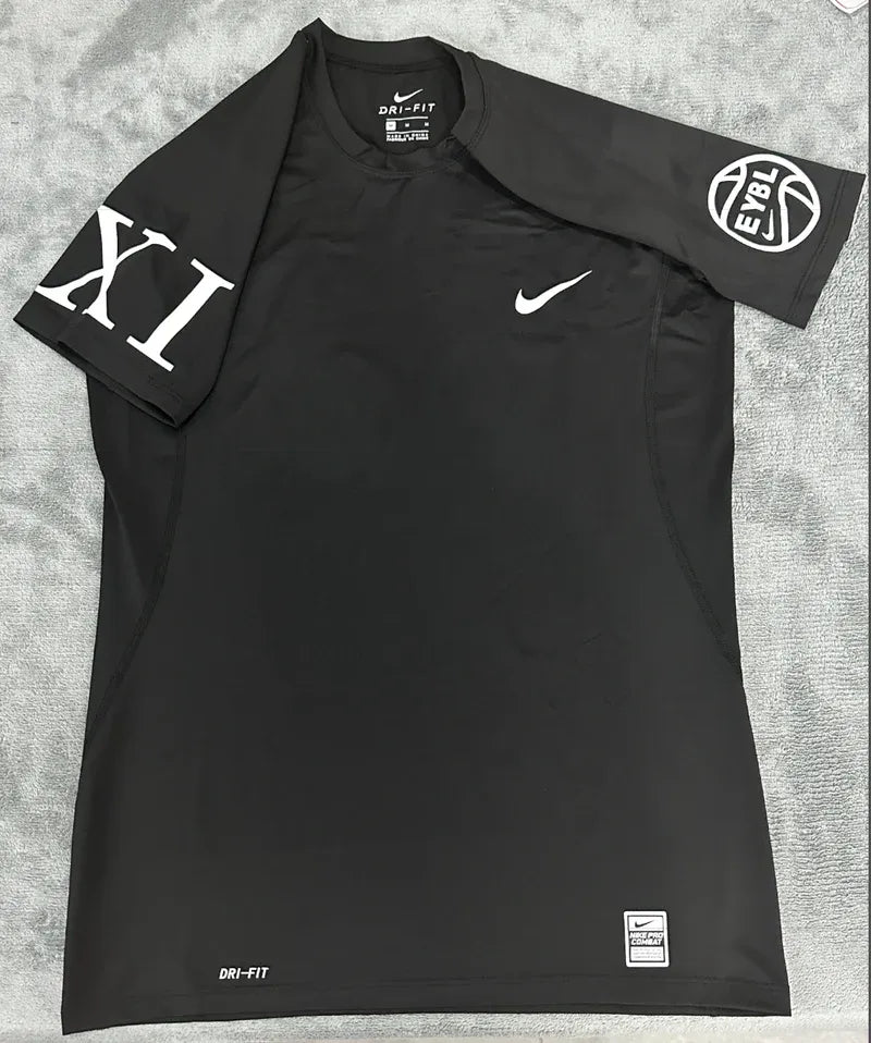 T-shirt de compression élite EYBL noir avec chiffre XI blanc