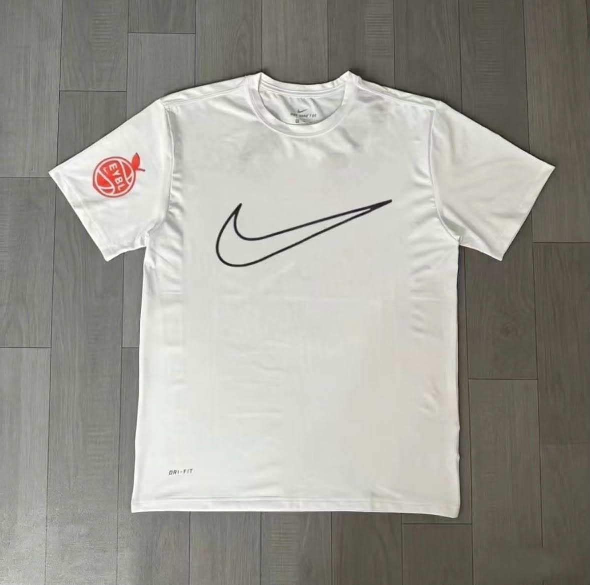 T-shirt de compression élite EYBL blanc avec motifs orange