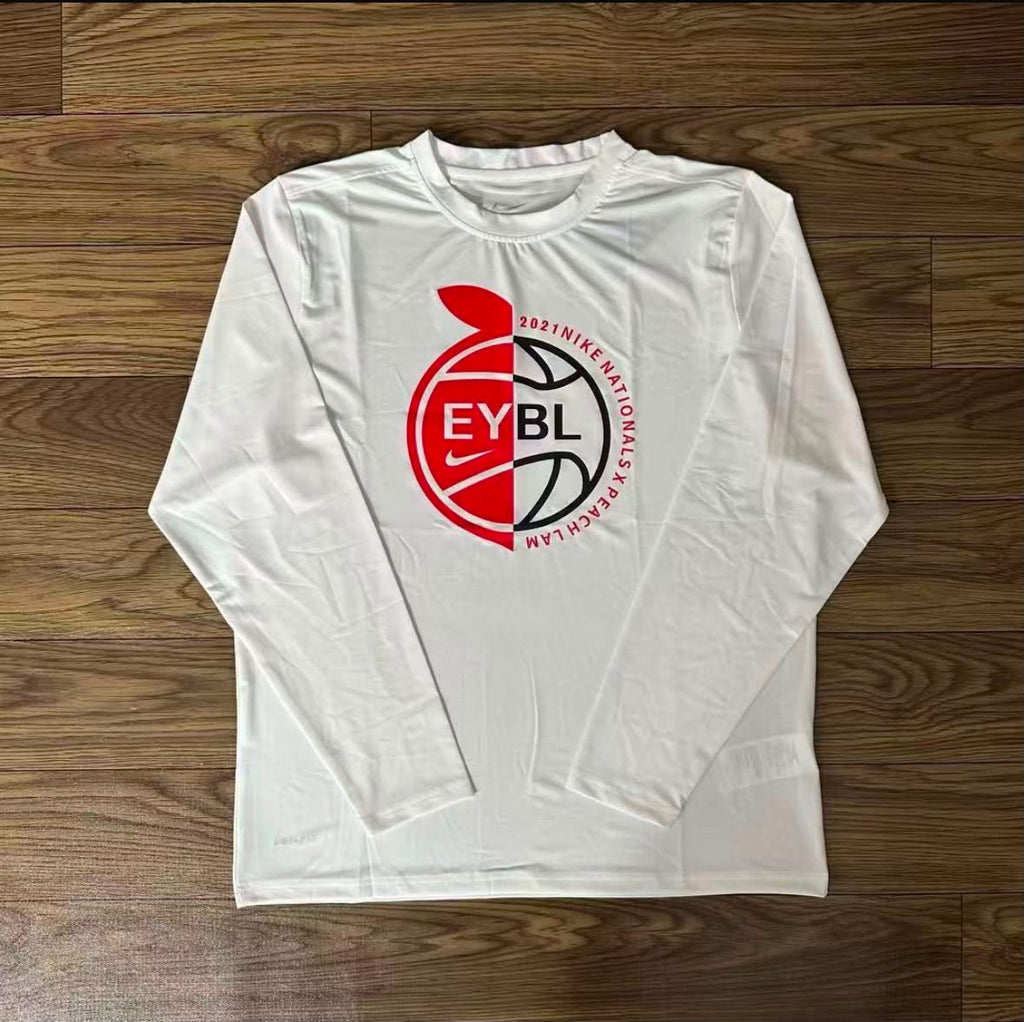 T-shirt manches longues de compression EYBL 2021 blanc motifs orange