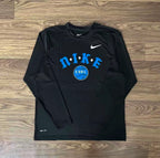 T shirt manches longues de compression EYBL noir motifs bleu