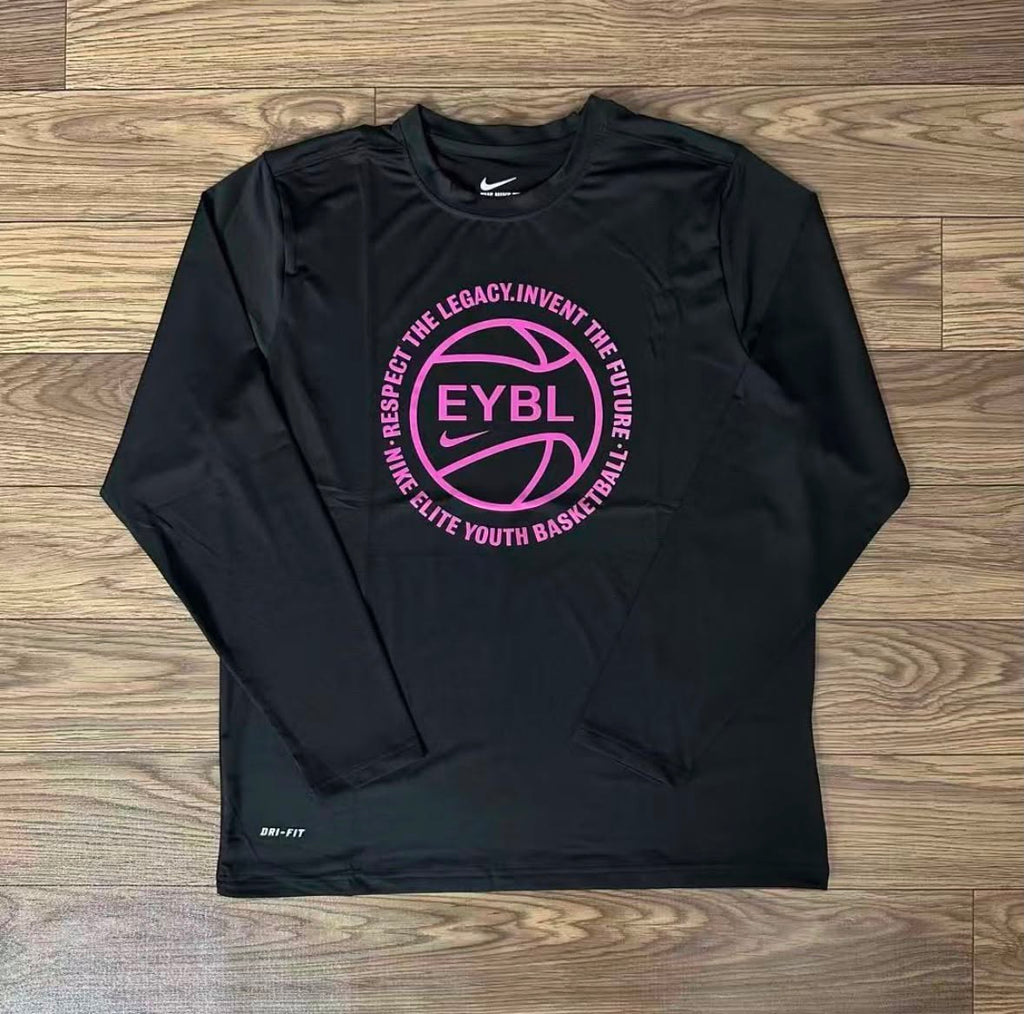 T-shirt manches longues de compression EYBL noir motifs rose