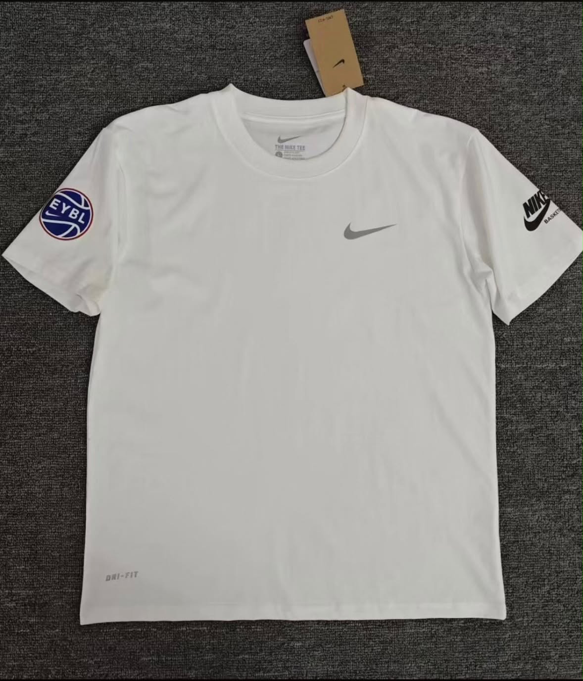 T-shirt de compression élite EYBL blanc avec motifs bleu