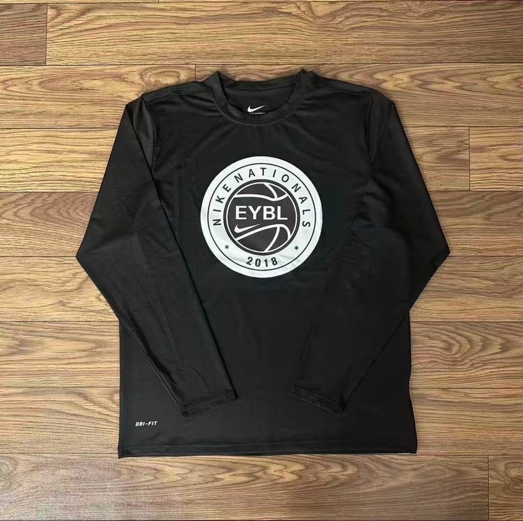 T-shirt manches longues de compression EYBL 2018 noir motifs blanc