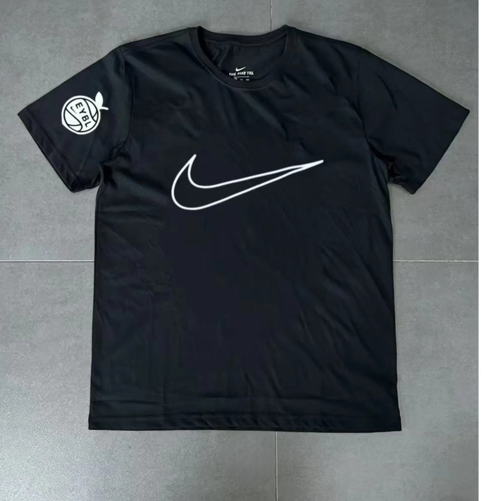 T-shirt de compression élite EYBL noir avec motifs blanc
