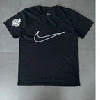 T-shirt de compression élite EYBL noir avec motifs blanc
