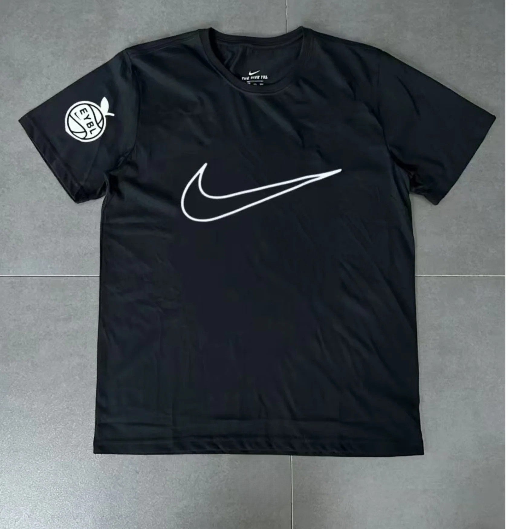 T-shirt de compression élite EYBL noir avec motifs blanc