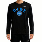 T shirt manches longues de compression EYBL noir motifs bleu