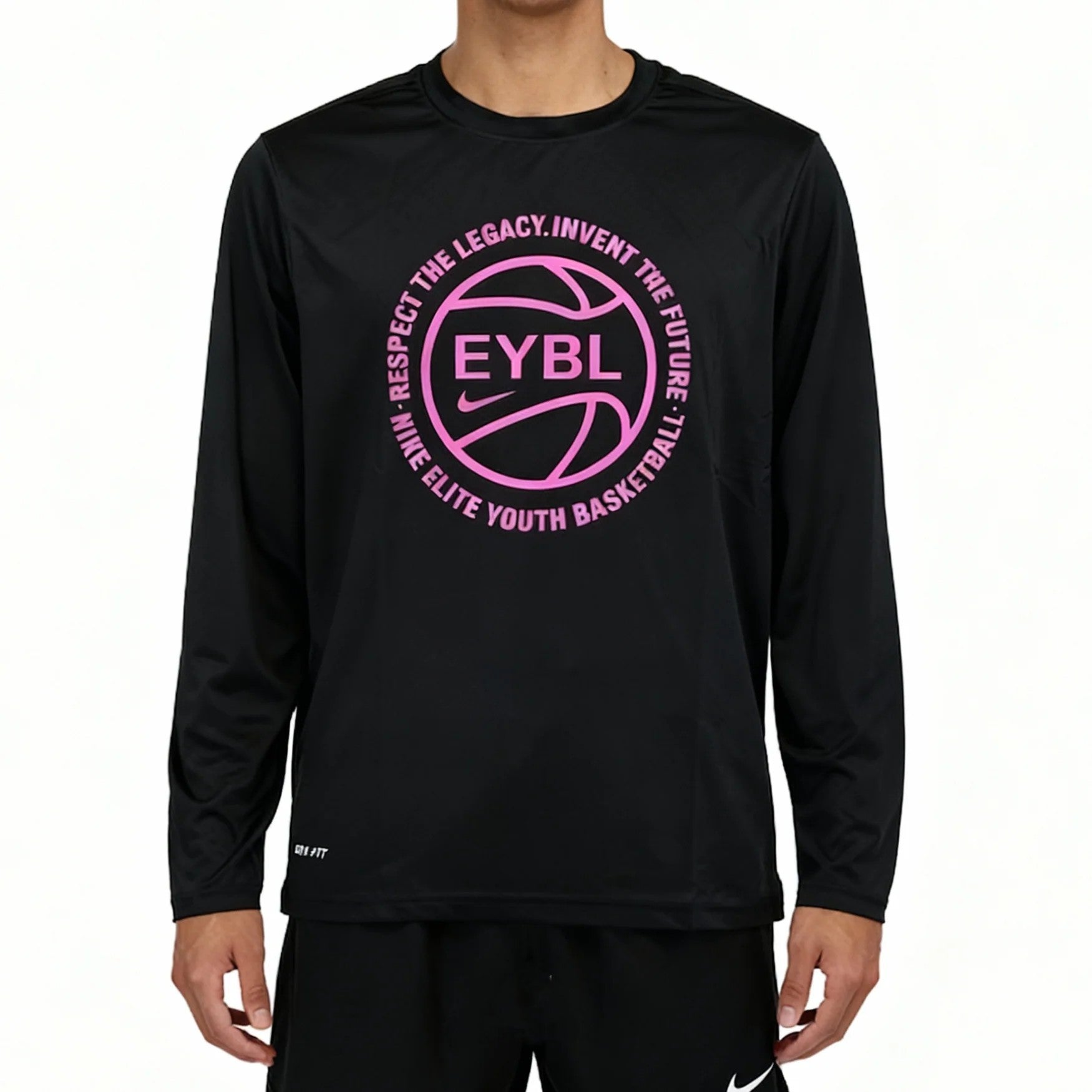 T-shirt manches longues de compression EYBL noir motifs rose