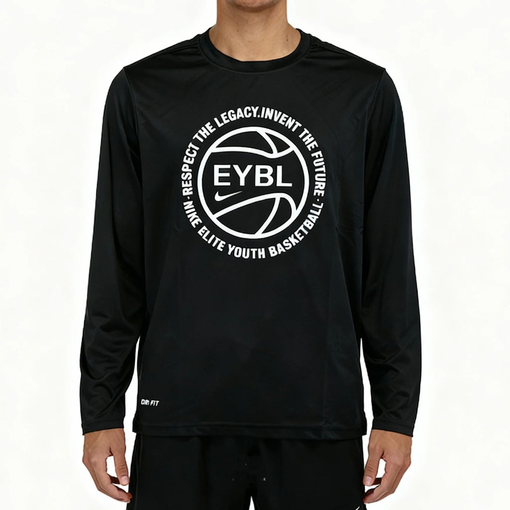 T-shirt manches longues de compression EYBL noir motifs blanc