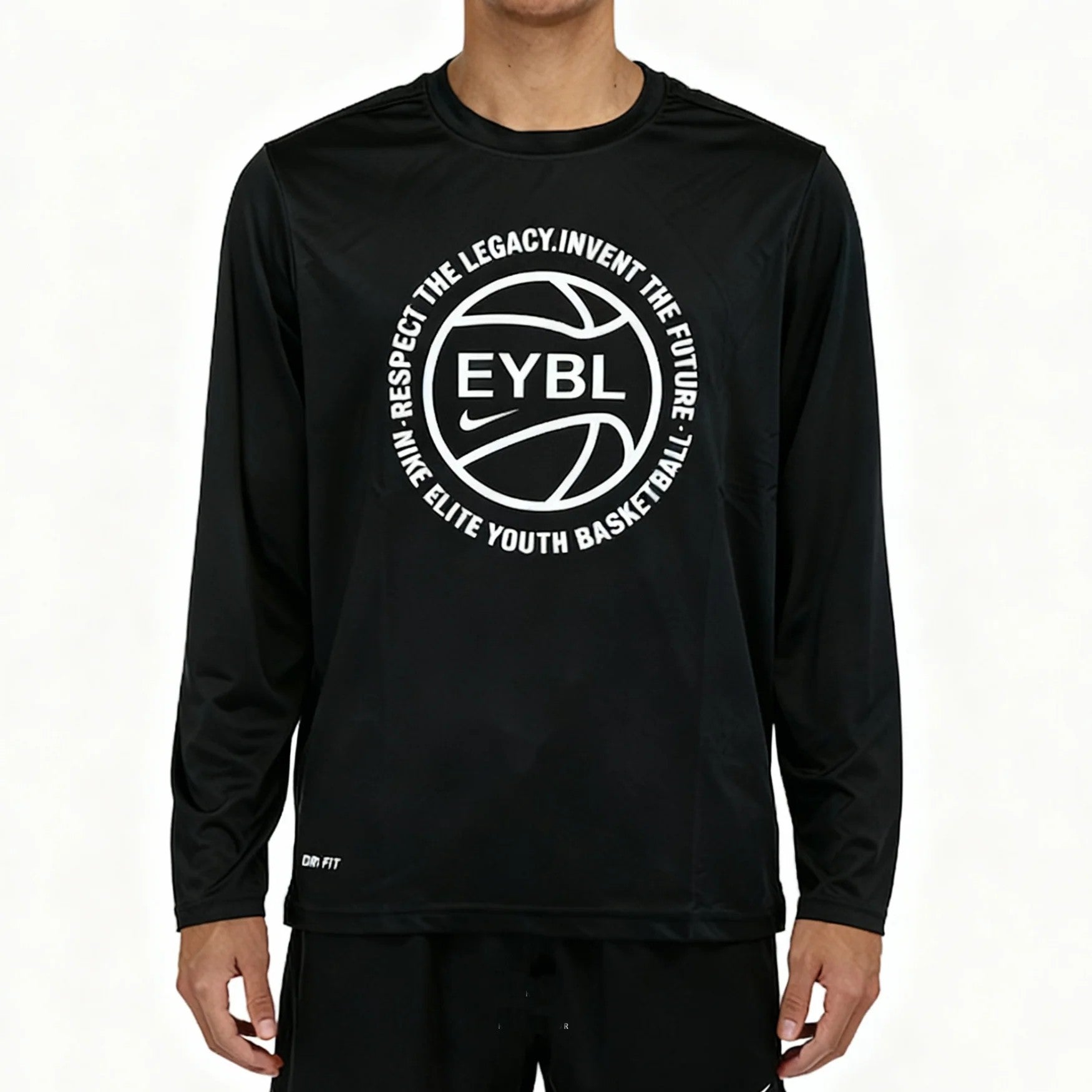 T-shirt manches longues de compression EYBL noir motifs blanc