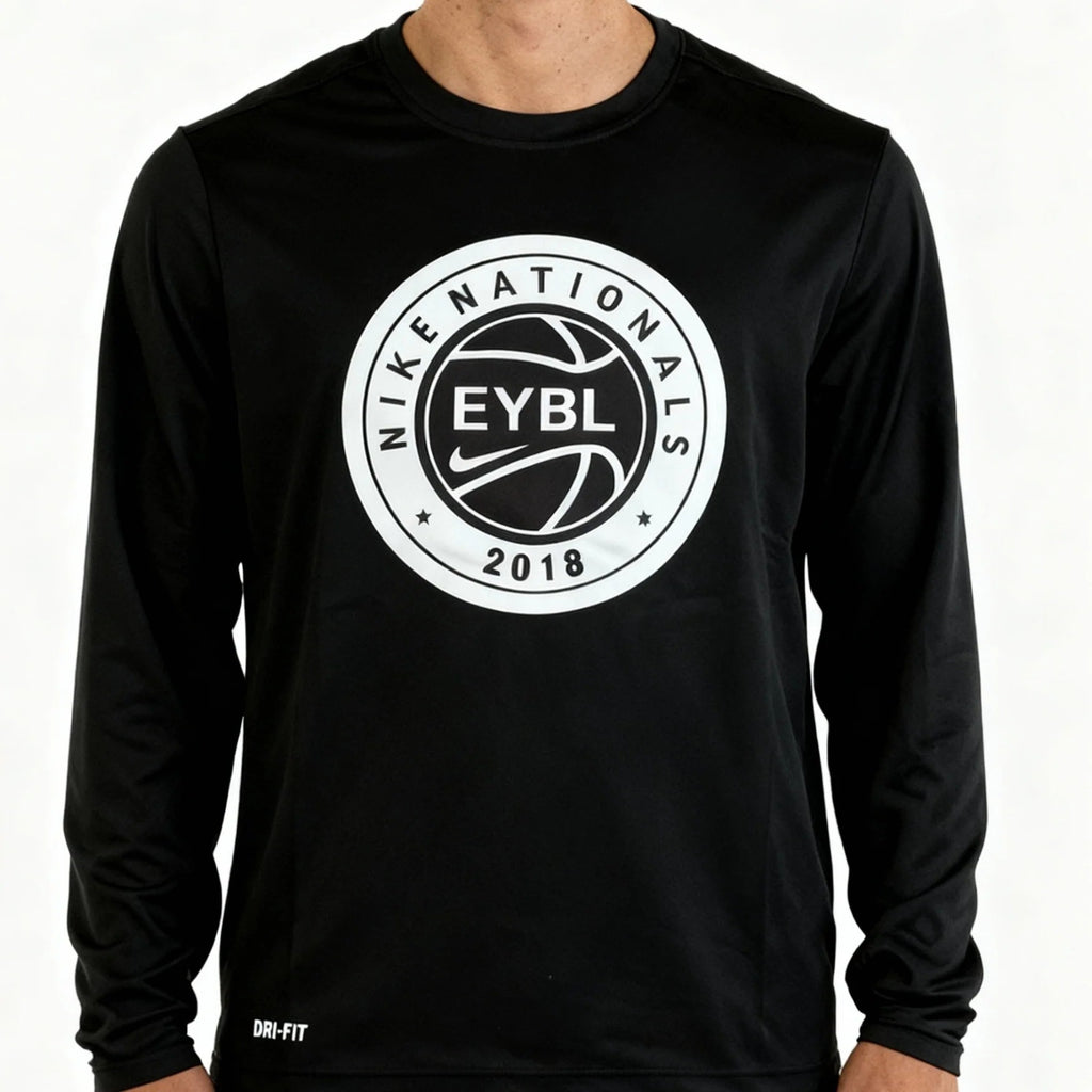 T-shirt manches longues de compression EYBL 2018 noir motifs blanc