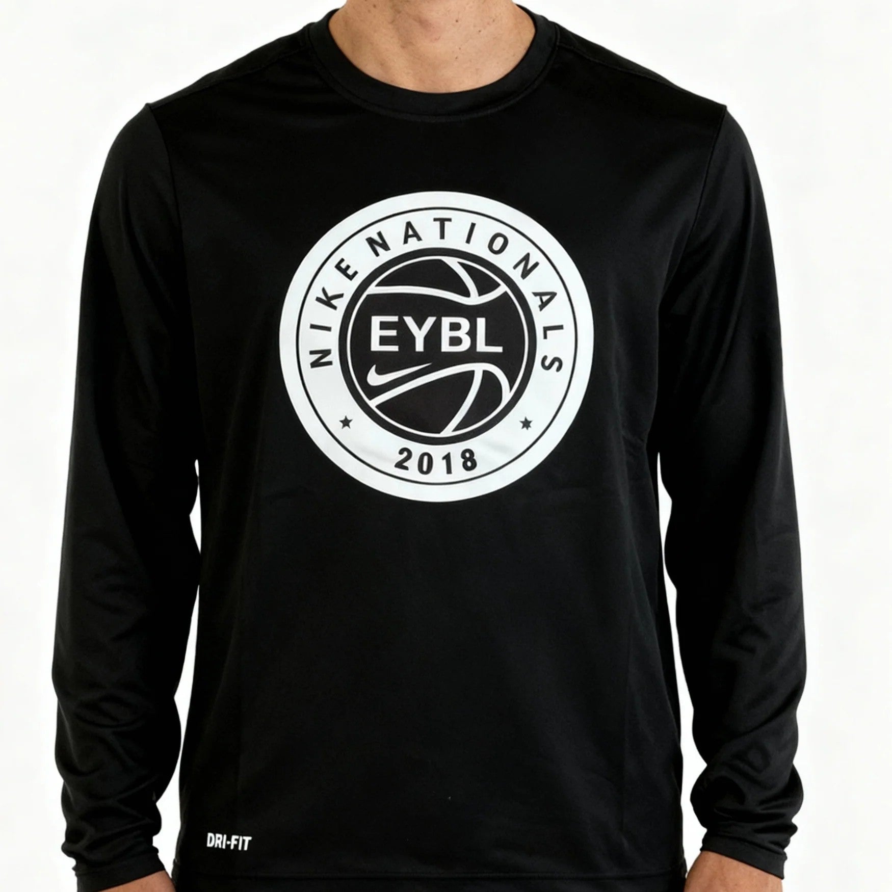 T-shirt manches longues de compression EYBL 2018 noir motifs blanc