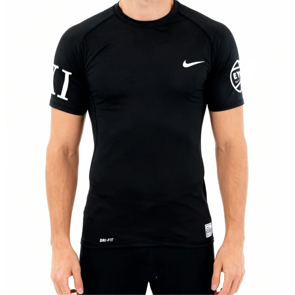 T-shirt de compression élite EYBL noir avec chiffre XI blanc