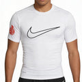 T-shirt de compression élite EYBL blanc avec motifs orange